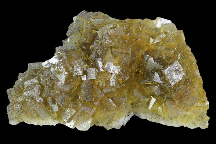 Yellow, Cubic Fluorite Crystal Cluster - Spain #98701